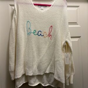 White Knit Beach Sweater